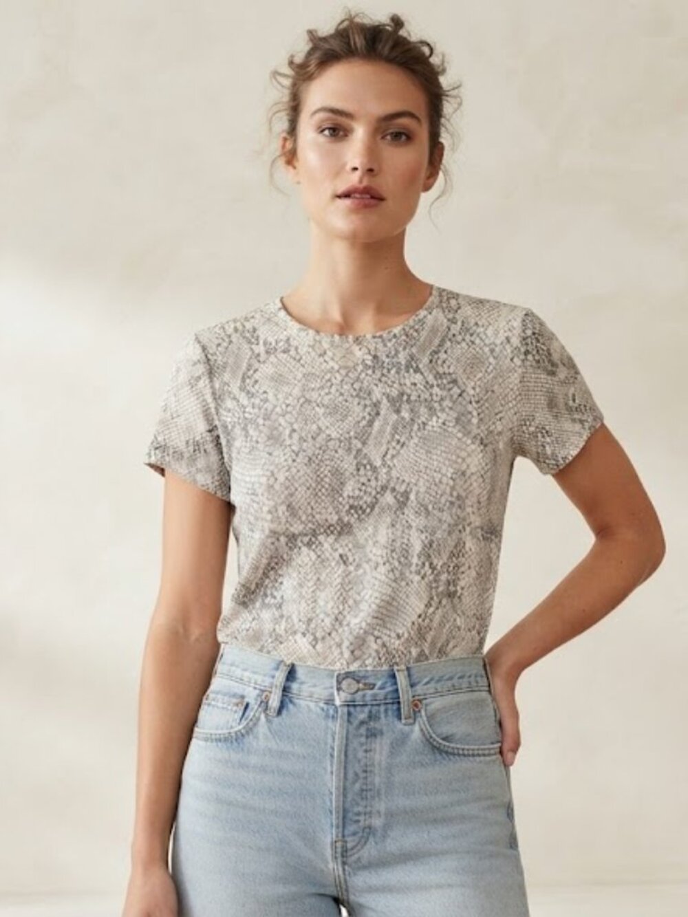 ARITZIA BABATON Snake Print Tee